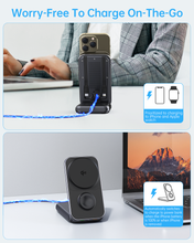 Load image into Gallery viewer, 3 in 1 Magnetic QI2 Wireless Charging Station,8000mAh Fast Foldable Portable Charger Power Bank
